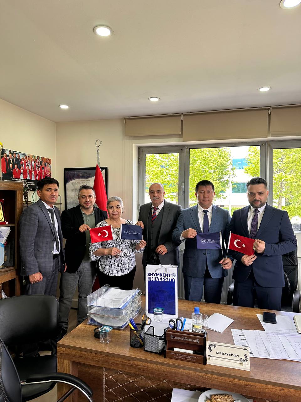 A delegation of professors from Shymkent University visiting Istanbul Gelishim University.